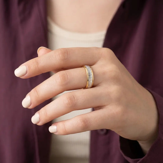 خاتم دورتي ذهب عيار 18 - Ghamieh