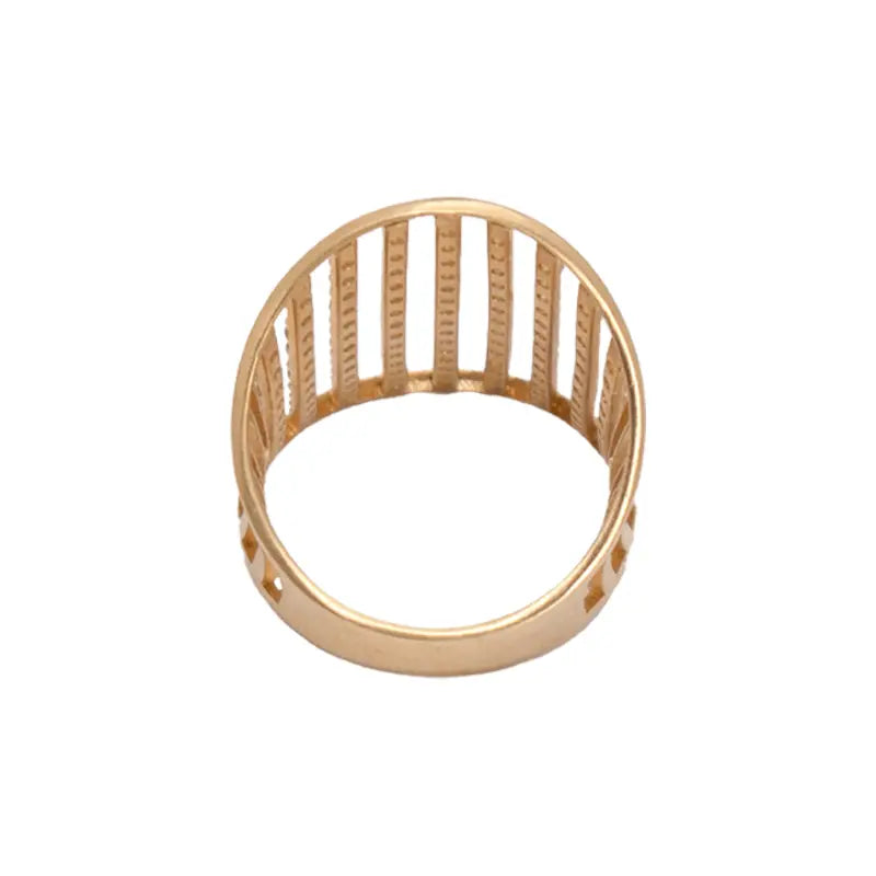 خاتم ذهب عيار 18 بفصوص لامعة بأشكال مستقيمة - Ghamieh