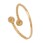 خاتم ذهب عيار 18 بتصميم مفتوح بطرفين من الفصوص اللامعة - Ghamieh