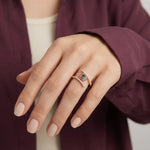 خاتم ذهب عيار 18 بفصوص ملونه - Ghamieh