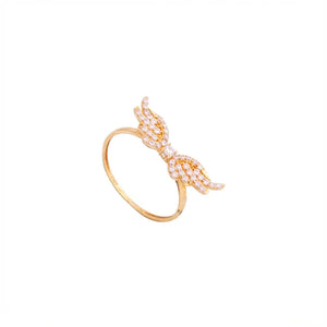 18K Gold Ring with Wing Design