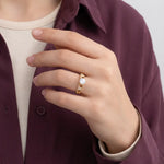 خاتم ذهب عيار 18 بفصوص - Ghamieh