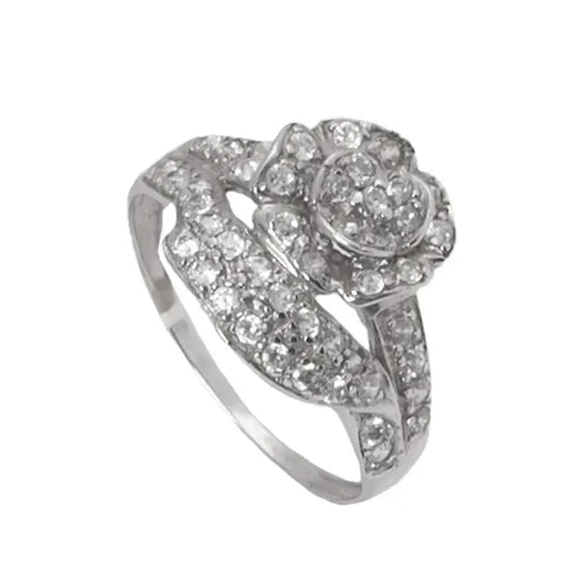 خاتم كاثرينا ذهب عيار 18 بفصوص لامعة - Ghamieh