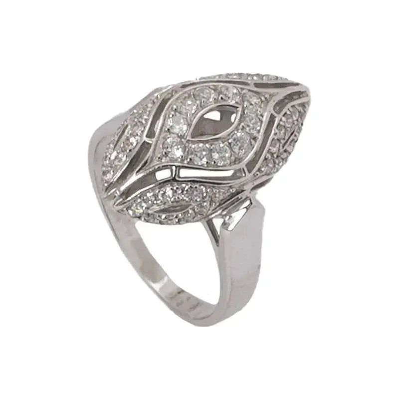 خاتم ذهب عيار 18 بفصوص لامعة - Ghamieh