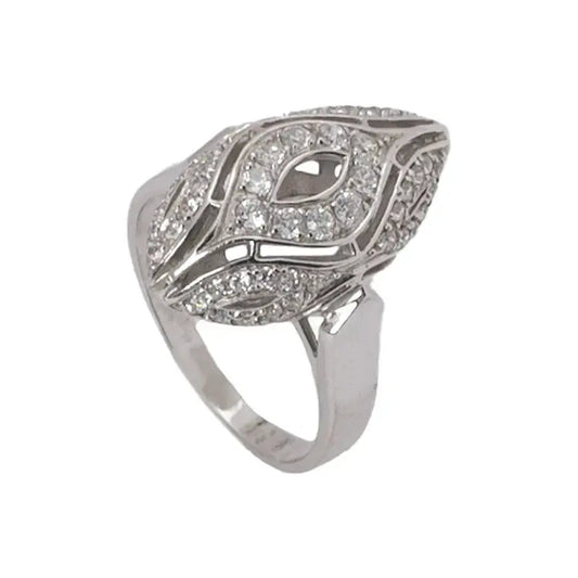 خاتم ذهب عيار 18 بفصوص لامعة - Ghamieh