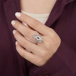 خاتم ذهب أبيض عيار 18