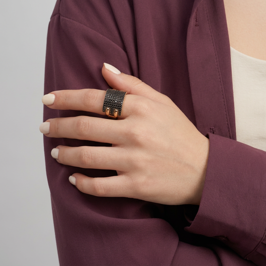 خاتم " مسك الليل" عيار 18 - Ghamieh