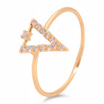 خاتم عيار 18 " مثلث برمودا " بفصوص لامعة - Ghamieh