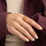 خاتم عيار 21 بتصميم عصري - Ghamieh