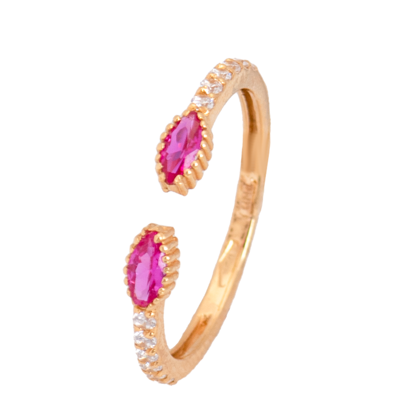 خاتم ذهب نسائي موف بتصميم أنيق من غاميه Online يظهر في الصورة مع تفاصيل دقيقة.