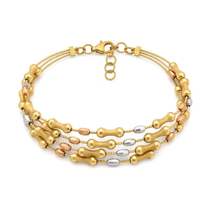18K Gold Bracelet with Center Braided Design