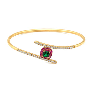 18K Gold Bracelet In Colorful