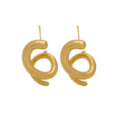18K Gold Earrings with Spiral Design