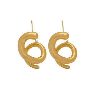 18K Gold Earrings with Spiral Design