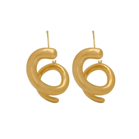 18K Gold Earrings with Spiral Design
