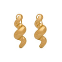 18K Gold Earrings with Twisted Design