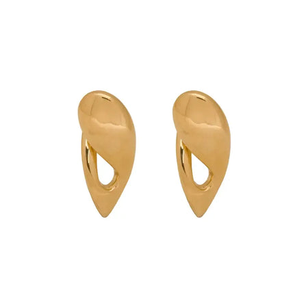 18K Gold Earrings with Teardrop Design