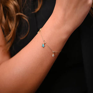 18K Chain Bracelet with Star Design