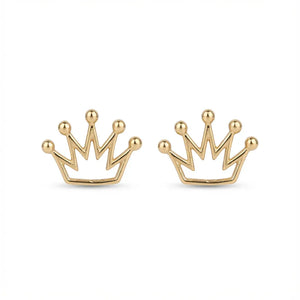 18K Gold Earrings with Crown Design