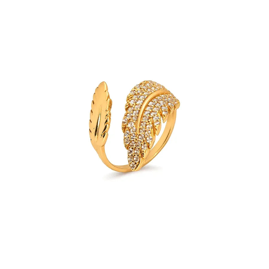 18K Gold Ring with Nature Leaves Design