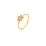 18K Gold Ring with Star Design