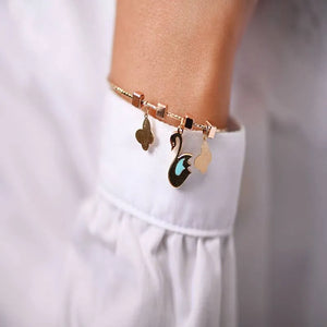 18K Gold Kids Bracelet with Swan Design