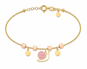 18K Gold Kids Bracelet with Snail Design