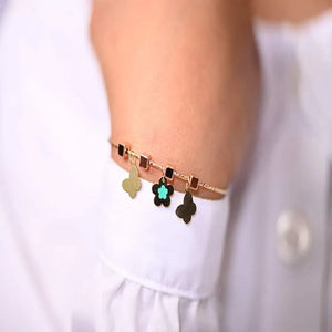 18K Gold Kids Bracelet with Floral Design