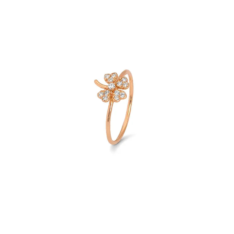 18K Gold Ring with Beautiful Love Flower Design