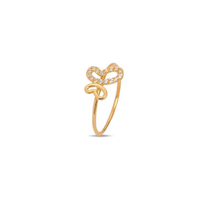 18K Gold Ring with Butterfly Wing Design