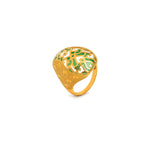 18K Gold Ring with Ornamentation Design In Colorful