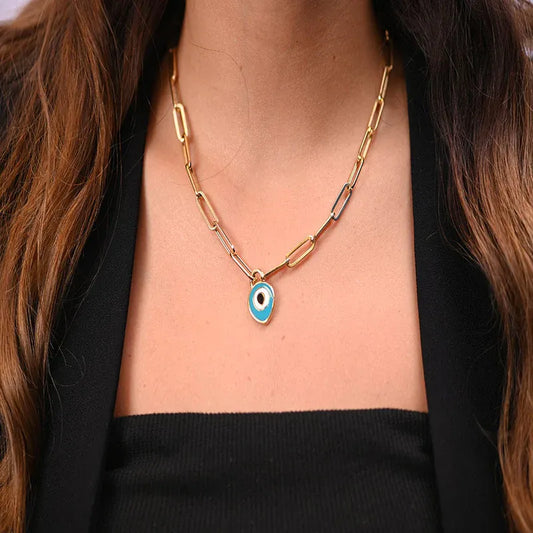 18K Gold Pendant with Guarded Eye Design