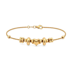 18K Gold Chain Bracelet with Central Star Design