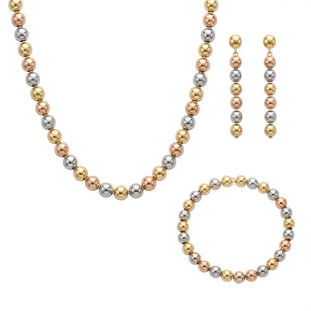 18K Gold Half Set with Shiny Beads Design In Colorful