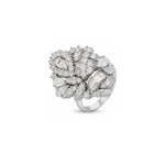 18K White Gold Ring with Adele Shiny Stones Design