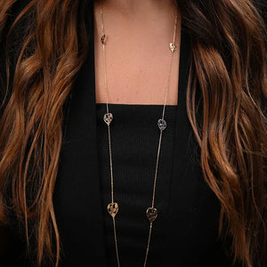 18K Gold Shawl with Hearts Design