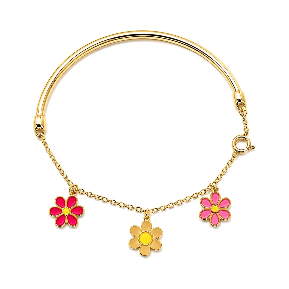 18K Gold Kids Bracelet with Floral Design
