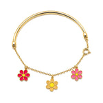 18K Gold Kids Bracelet with Floral Design