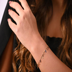 18K Chain Bracelet with Stars Design
