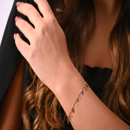 18K Chain Bracelet with Stars Design
