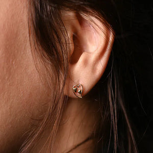 18K Gold Earrings with My Success Secret Heart Design