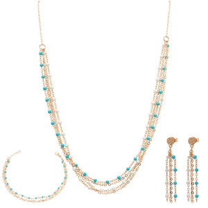 18K Gold Half Set with Lucky Shiny Stones Design