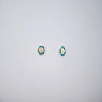 18K Gold Earrings with Distinctive Gemstones Design In Turquoise