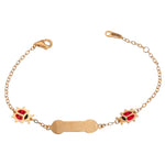 Bracelet with 18K gold and ladybug charm, designed by غاميه Online, showcasing intricate details and craftsmanship.