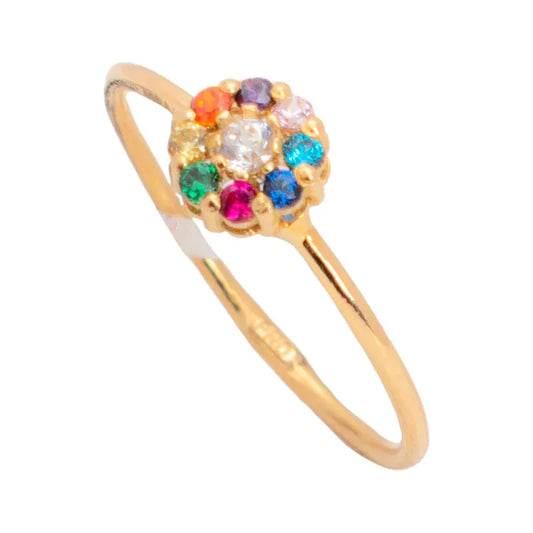 خاتم ذهب قلبك شباب عيار 18 بقلب ملون