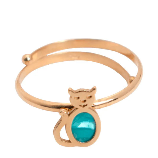 طقم باستيت ذهب أطفال عيار 18 بتصميم قطة