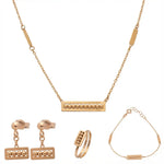 طقم مستعدة الآن ذهب أطفال عيار 18 بتصميم خرز - Ghamieh