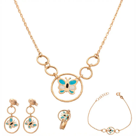 18K Gold Butterfly Set