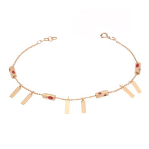 18K Chain Bracelet with Geometric Design