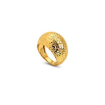18K Gold Ring with Wide Polygon Design